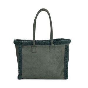 Tote Bag Green Faux Fur Plush